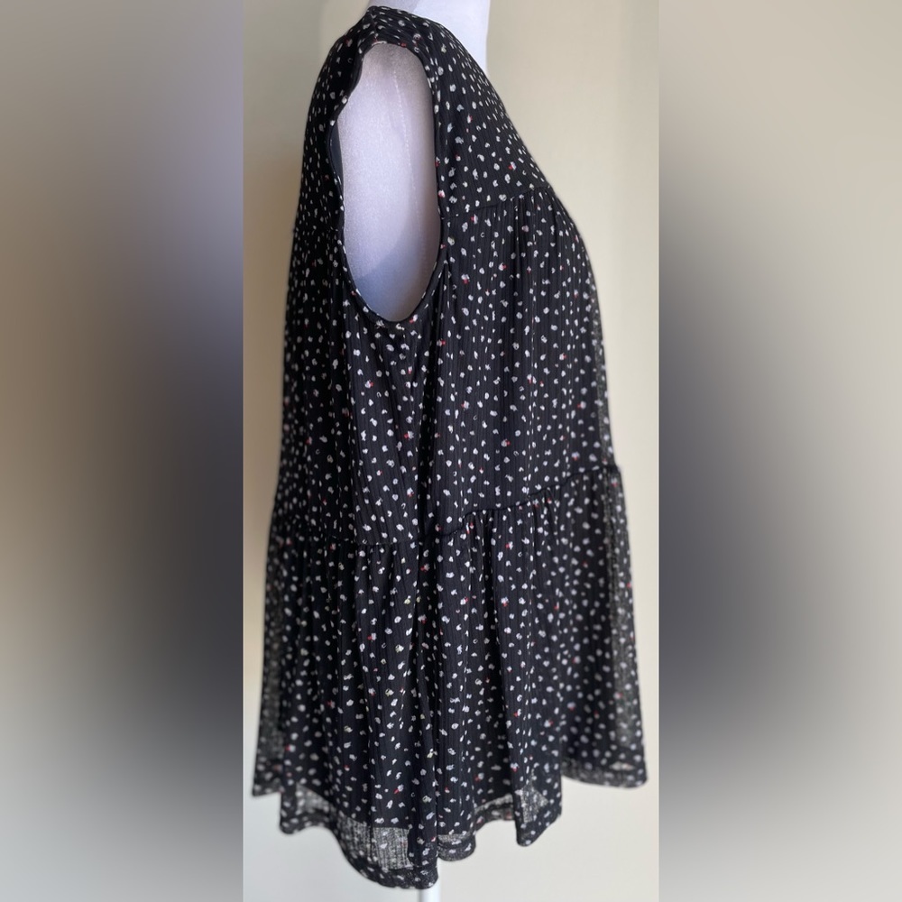 NWT JUICY COUTURE PULLOVER SLEEVELESS FLOWY BLOUSE SZ L, BLACK/PINK - Picture 5 of 15